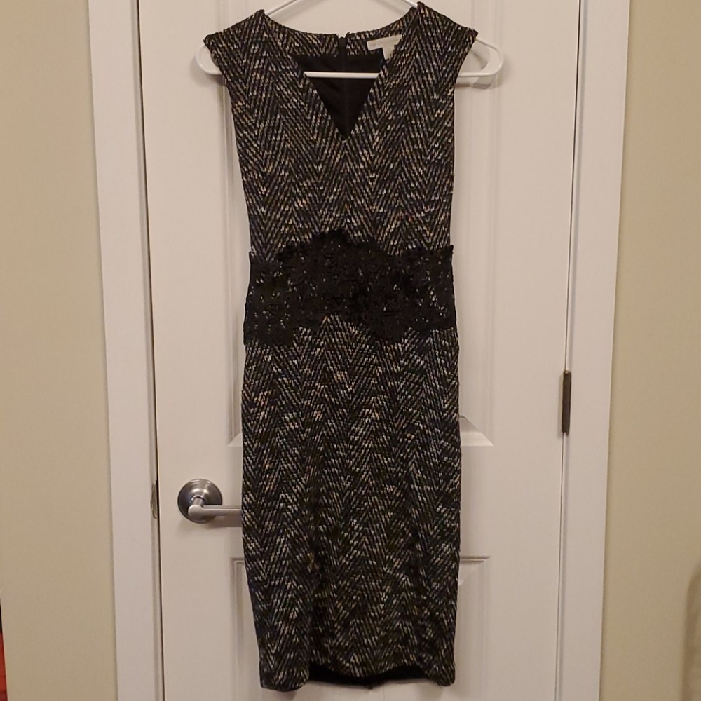 NY&C Petit Black and White Knit Dress
